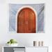 East Urban Home Moroccan Tapestry, Antique Wooden Door Of Architecture w/ Star Form Oriental Picture | 23 H x 28 W in | Wayfair