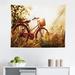 East Urban Home Ambesonne Bicycle Tapestry, Classic Retro Style Bike In Sepia Tones Romantic Sunset Rural View Picture | 23 H x 28 W in | Wayfair