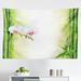 East Urban Home Spa Tapestry, Orchid Flowers w/ Bamboo Branches In Vibrant Colors Practice Themes | 30 H x 45 W in | Wayfair