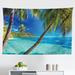 East Urban Home Ambesonne Ocean Tapestry, Image Of A Tropical Island Beach Theme The Palm Trees & Clear Sea Print | 30 H x 45 W in | Wayfair