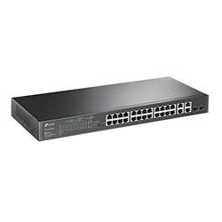 TP-Link SL2428P JetStream 24-Port 10/100Mbps + 4-Port Gigabit Smart Switch with 24-Port PoE+ (24 PoE+ Ports + 4 Gigabit RJ45 Ports + 2 Combo Gigabit SFP slots, 250W, Rackmount)