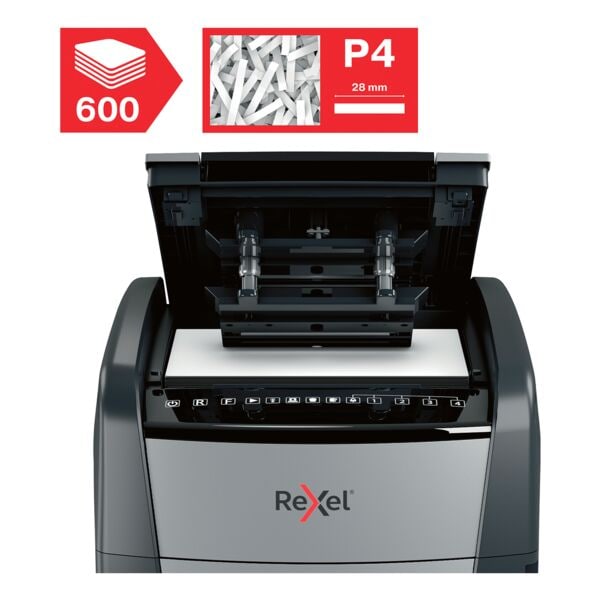 Rexel Aktenvernichter »Optimum AutoFeed+ 600X« P-4 schwarz, 23x96x57 cm Image