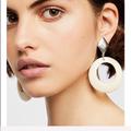 Free People Jewelry | Free People Beau Hoop Earring | Color: Cream/Silver | Size: Os