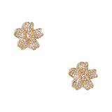 J. Crew Jewelry | J.Crew Pav Floral Earrings Crystal Studs | Color: Gold | Size: Os