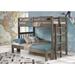 Lark Manor™ Ahmia Twin Over Full 2 Drawer Solid Wood Standard Bunk Bed Wood in Gray/Brown | 63.5 H x 56.5 W x 82 D in | Wayfair