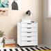 Ebern Designs Sarge Halifax 5-Drawer Mobile Vertical Filing Cabinet in White | 26.3 H x 19.21 W x 15.98 D in | Wayfair