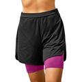 Plus Size Women's Colorblock Swim Boardshort by Swim 365 in Black Fuchsia (Size 22)