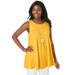 Plus Size Women's Stretch Knit Sleeveless Swing Tunic by Jessica London in Sunset Yellow (Size 22/24) Long Shirt