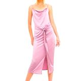 Zara Dresses | New With Tags Zara Satin Dress. Size Large | Color: Pink | Size: L