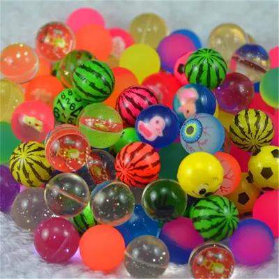 Balle rebondisnoyaux en caoutchouc élastique pour enfants jouet drôle couleurs mélangées