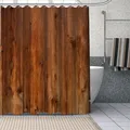 Rideaux de douche en bois personnalisé en tissu Polyester lavable pour baignoire décor artistique