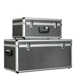 BRB Alurahmen-Transportboxen, 2er-Set, 65 Liter u. 25 Liter, anthrazit, abschließbar Image