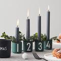 Design Letters Advent Candle Holder Cup Set of 4 | Candle Holder Cups Perfect for Advent Decoration, Christmas Decoration, Home Decoration | Advent Candle Holder in Porcelain with Engraved Letters