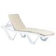 1x White/Beige Moroccan Sun Lounger & Cushion Set - Adjustable Reclining Outdoor Patio Furniture Master Range by Harbour Housewares