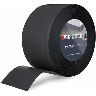 Holzbrink - Weichsockelleiste Schwarz Knickleiste ohne Klebestreifen, Material: pvc, 100x25mm, 10