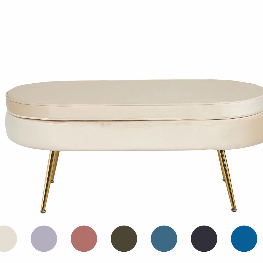 SalesFever »Arielle« Sitzpouf oval 99x44x40 cm / Hellgrau Image