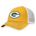 Men's Fanatics Branded Gold/White Green Bay Packers Fundamental Trucker Unstructured Adjustable Hat