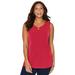 Plus Size Women's Crisscross Timeless Tunic Tank by Catherines in Red (Size 5X)