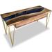 Arditi Collection Brontes River Desk Metal in Gray/Blue | 29.5 H x 58 W x 23 D in | Wayfair ARD-107-SMOKEDNAVYBLUE-SATIN-BLUECHROME