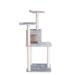 Silver Gray With Two-Door Condo Real Wood Cat Tree, 57" H, 33.4 LBS, Grey / Tan