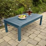 Lark Manor™ Arbnora Plastic Outdoor Coffee Table Plastic in Blue | 16 H x 48 W x 24 D in | Wayfair C2AD32FFC3C640BC88080AFD3BB3E415