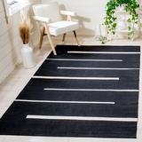 Black/White 72 x 72 x 0.24 in Indoor Area Rug - Ebern Designs Estremera Striped Handmade Flatweave Area Rug | 72 H x 72 W x 0.24 D in | Wayfair