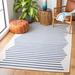 Blue/Navy 72 x 0.24 in Indoor Area Rug - Ebern Designs Estruch Striped Handmade Flatweave Cotton Blue/Gray Area Rug Cotton | Wayfair