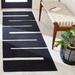 Black/White 96 x 27 x 0.24 in Indoor Area Rug - Ebern Designs Estremera Striped Handmade Flatweave Area Rug | 96 H x 27 W x 0.24 D in | Wayfair