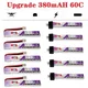 ONENG POWER-Batterie Lipo pour Drones GNB 1S 3.8V 380mAh 60C Prise PH2.0 4.35V UK65 US65