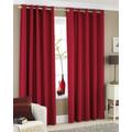 Bedding Online RED FAUX SILK LINED CURTAINS WITH EYELET RING TOP 90 x 90