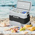 Costway 53 Qt Portable Car Refrigerator -4°f To 50°f Dual-zone Car Cooler in Gray | 21 H x 25 W x 16 D in | Wayfair EP24943GR