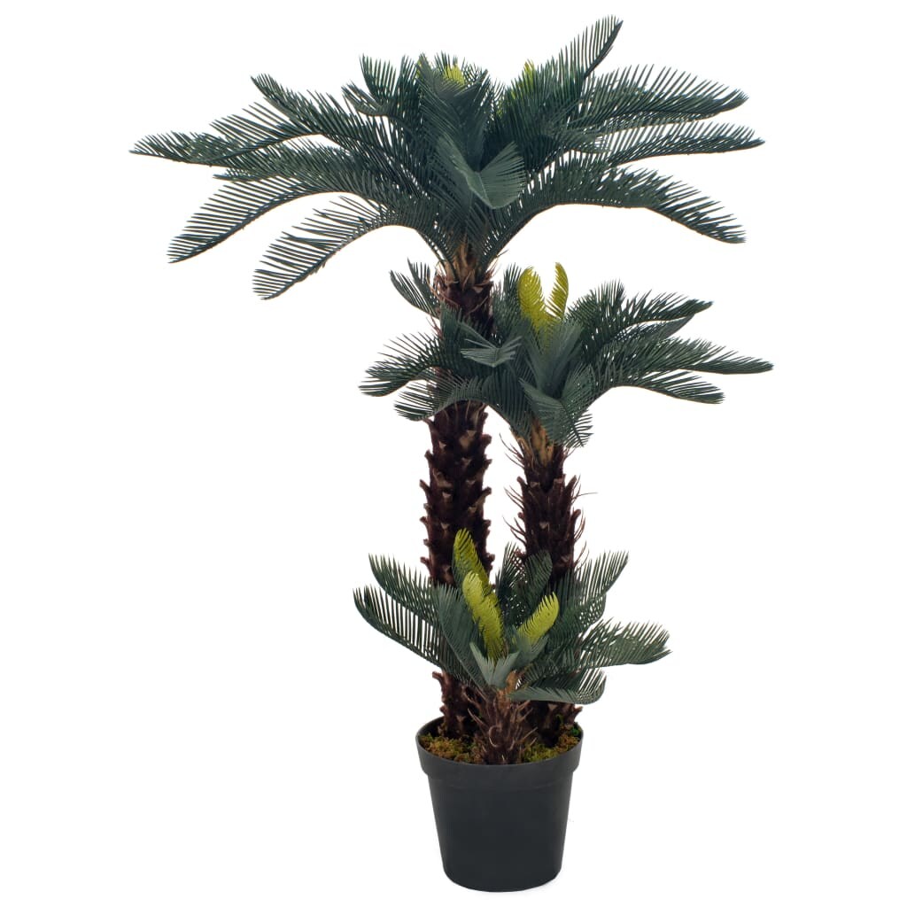 vidaXL Künstliche Pflanze Cycas-Palme mit Topf Grün 125 cm Image