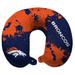 Denver Broncos Splatter Polyester Snap Closure Travel Pillow - Blue