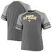 Men's Fanatics Branded Charcoal/Heathered Gray New Orleans Saints Big & Tall Two-Stripe Tri-Blend Raglan T-Shirt