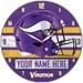 WinCraft Minnesota Vikings Personalized 14'' Round Wall Clock