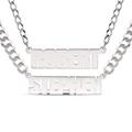 Dolce Valentina Personalised 925 Sterling Silver Name Necklace Men's Heavy Curb Chain Custom 20'' (Chain Width 3 mm)