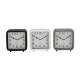 Juniper + Ivory 6 In. x 5 In. Traditional Clock White Metal - Juniper + Ivory 92267