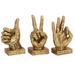 Juniper + Ivory Set of 3 7 In., 7 In., 6 In. Gold Traditional Hand Sculpture Polystone - Juniper + Ivory 97708