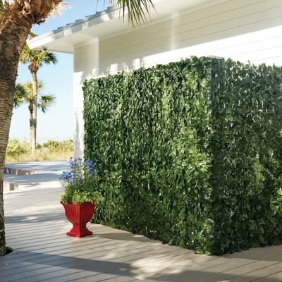 High Faux Greenery Privacy Screen by BrylaneHome in Green Fence