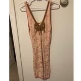 Free People Dresses | Free People Beaded Body Con Dress | Color: Gold/Pink | Size: Xs