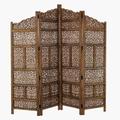 Juniper + Ivory Grayson Lane 72 In. x 80 In. x 1 In. Traditional Room Divider Screen Brown Mango Wood - Juniper + Ivory 34006