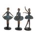 Juniper + Ivory Set of 3 6 In. x 12 In. Teal Traditional Dancer Sculpture Polystone - Juniper + Ivory 58313