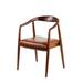 Juniper + Ivory Grayson Lane 32 In. x 20 In. Contemporary Dining Chair Brown Leather and Teak - Juniper + Ivory 64776