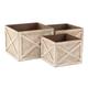 Juniper + Ivory Set of 3 10 In., 11 In., 12 In. Farmhouse Planter Brown Wood - Juniper + Ivory 77939