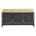 Juniper + Ivory Grayson Lane 19 In. x 39 In. Industrial Storage Bench Black Wood - Juniper + Ivory 51851