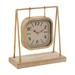 Juniper + Ivory 11 In. x 10 In. Farmhouse Clock Gold Wood - Juniper + Ivory 73325