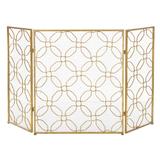 Juniper + Ivory Grayson Lane 31 In. x 53 In. Contemporary Fireplace Screen Gold Metal - Juniper + Ivory 50383