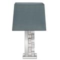 Juniper + Ivory 30 In. x 15 In. Glam Table Lamp Silver Wood and Glass Mirror - Juniper + Ivory 67930