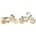 Juniper + Ivory Set of 2 12 In. Gold Contemporary Motorcycle Sculpture Metal - Juniper + Ivory 79644