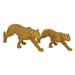 Juniper + Ivory Set of 2 14 In., 18 In. Gold Glam Leopard Sculpture Polystone - Juniper + Ivory 38292